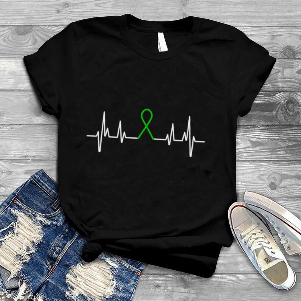 Mental Health Awareness Month Green Ribbon Heartbeat Shirt