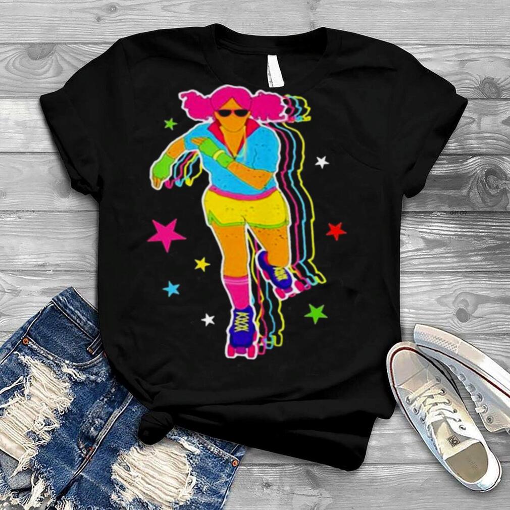 Roller skating derby 70’s 80’s skater afro girl shirt