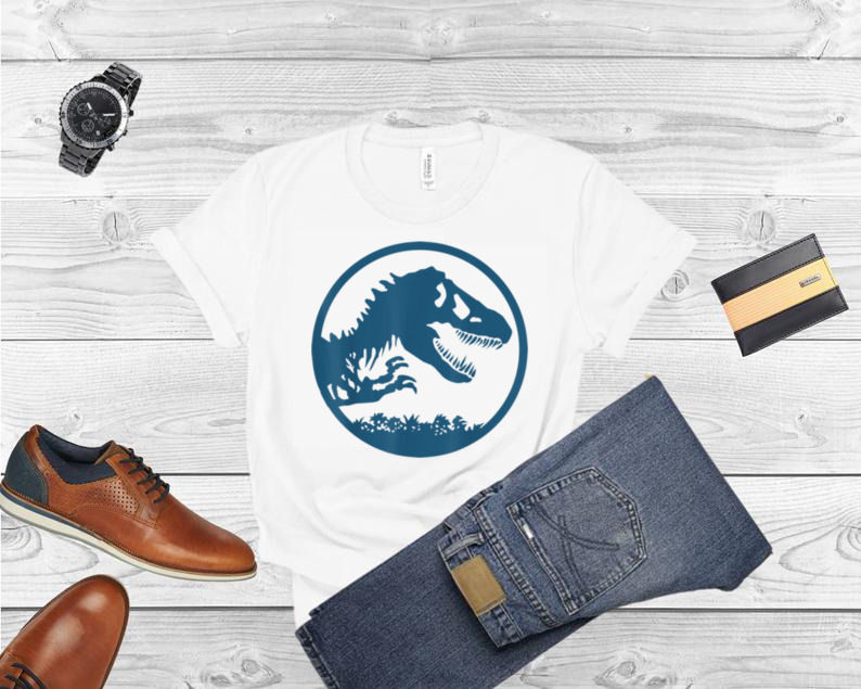 Jurassic World Blue Dinosaur Logo Outline Graphic T Shirt