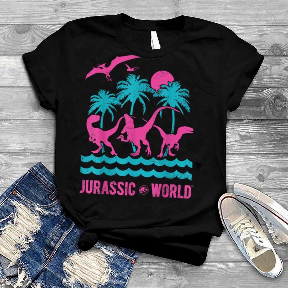 Jurassic World Two Dinosaur Beach Retro Graphic T Shirt