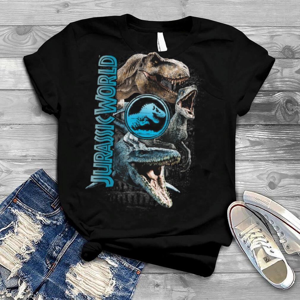 Jurassic World Two Dinosaur Logo Stack Graphic T Shirt