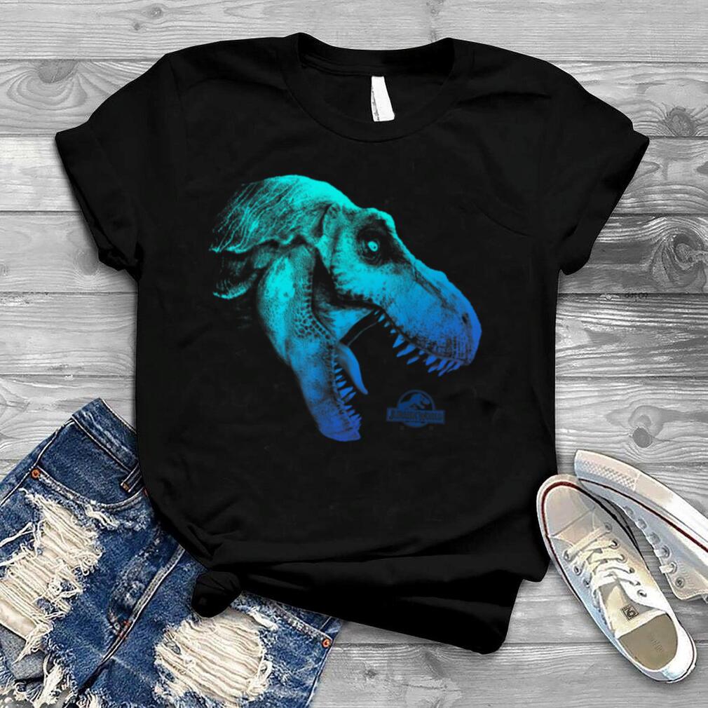 Jurassic World Two T Rex Blue Gradient Graphic T Shirt