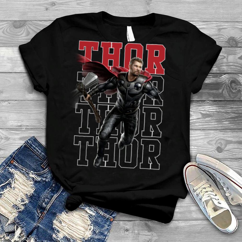 Marvel Avengers Endgame Thor Pose Name Stack shirt
