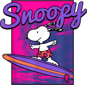 Peanuts Neon Surfing Snoopy T Shirt