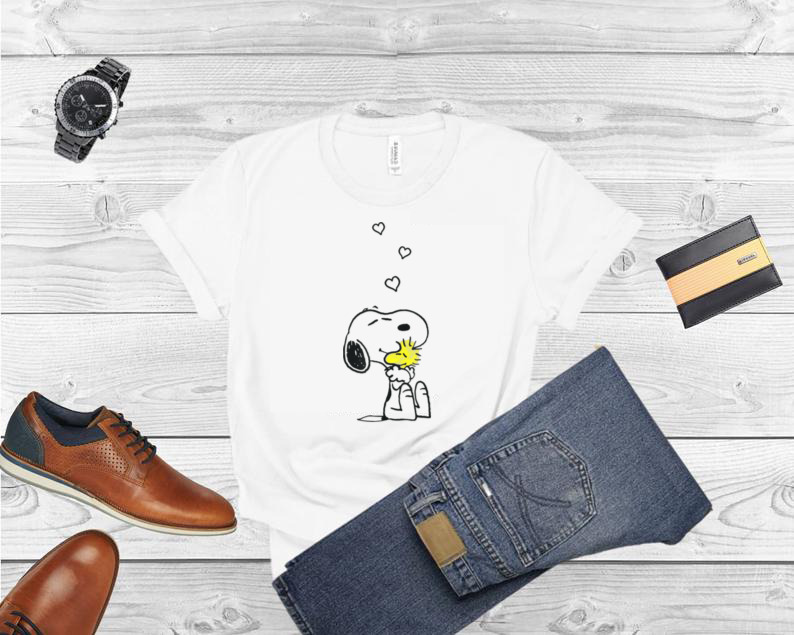 Peanuts Valentine Snoopy and Woodstock Hugs and Love T Shirt