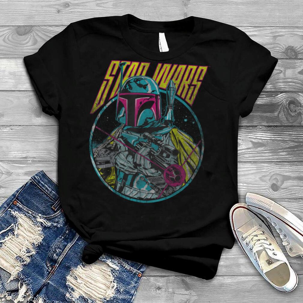 Star Wars Boba Fett Neon Blaster Vintage Graphic T Shirt
