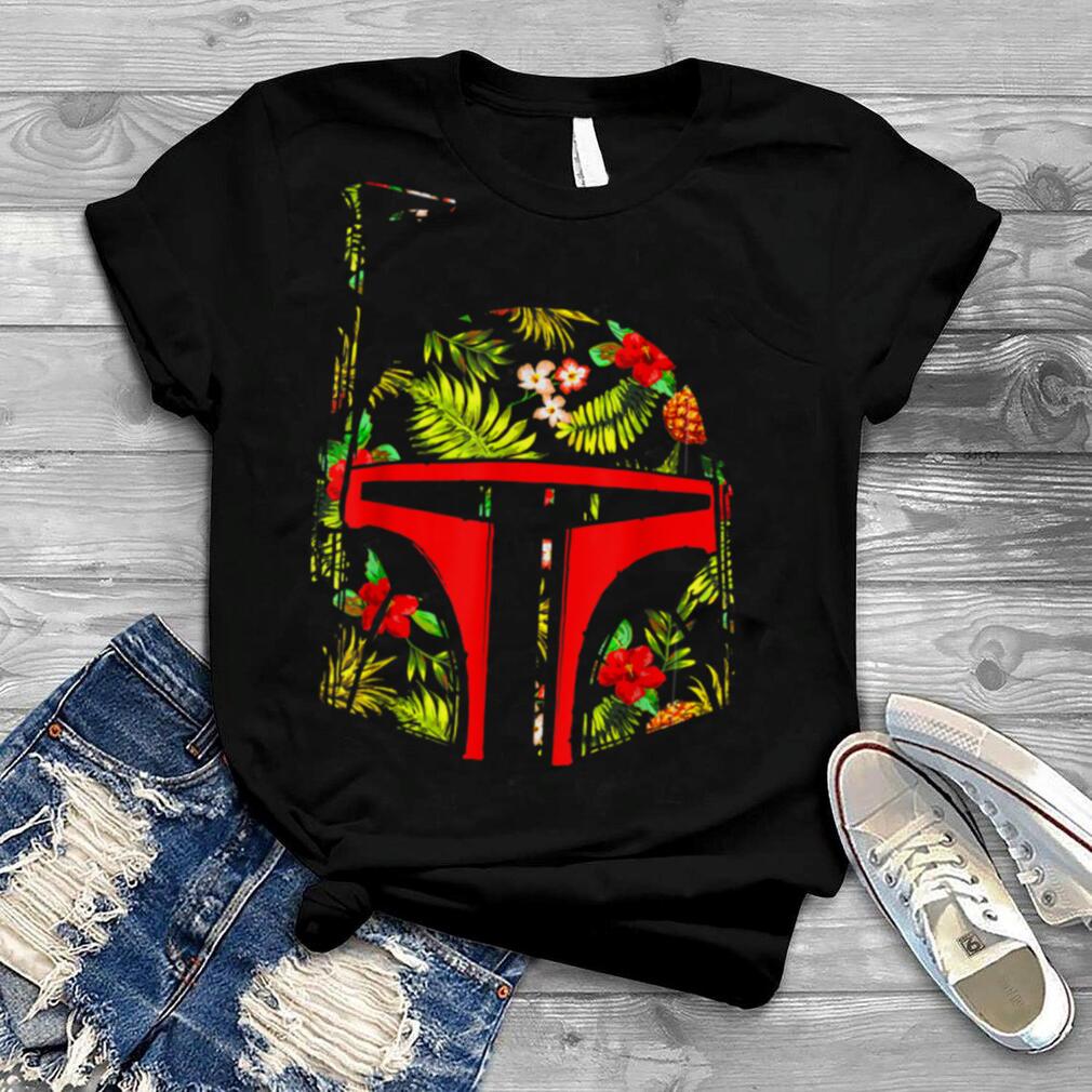 Star Wars Boba Fett Tropical Print Helmet Graphic T Shirt