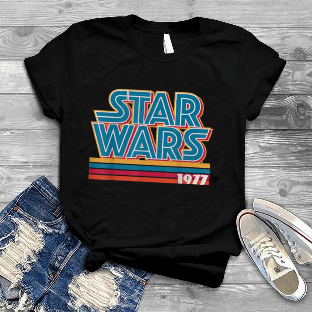 Star Wars Super Retro Striped Logo 1977 Graphic T Shirt
