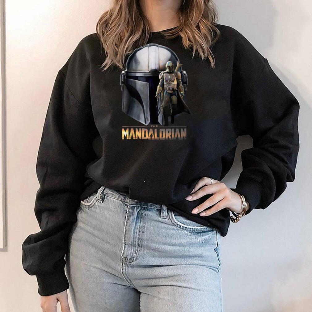 Star Wars The Mandalorian Helmet Portrait Mashup T Shirt