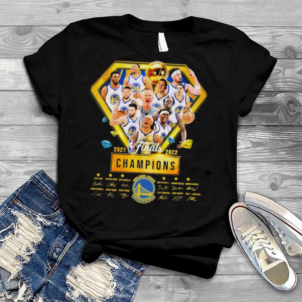 2021 2022 NBA Finals Champions Golden State Warriors Team Signatures Shirt