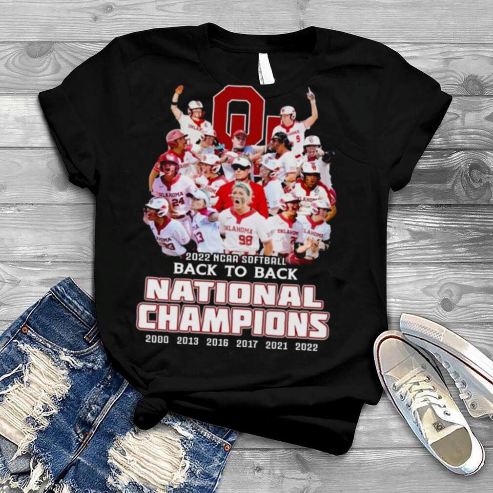 2022 NCAA Softball Back To Back National Champions Oklahoma Softball Team Shirt