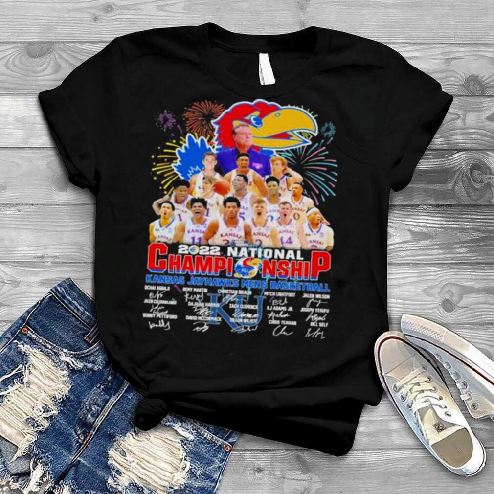 2022 National Championship Kansas Jayhawks Men’s Basketball All Player Signatures T Shirt