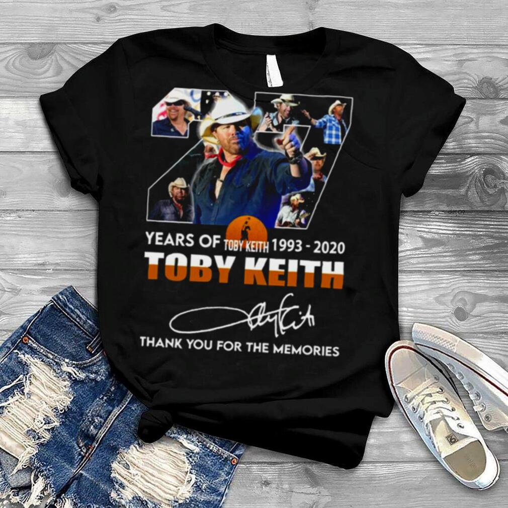 27 Years Of 1993 2020 Thank You For The Memories Toby Keith shirt