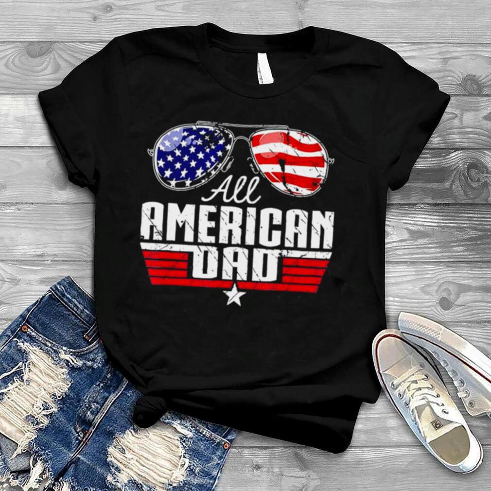 4th of July Family Matching All American Dad American Flag T Shirt