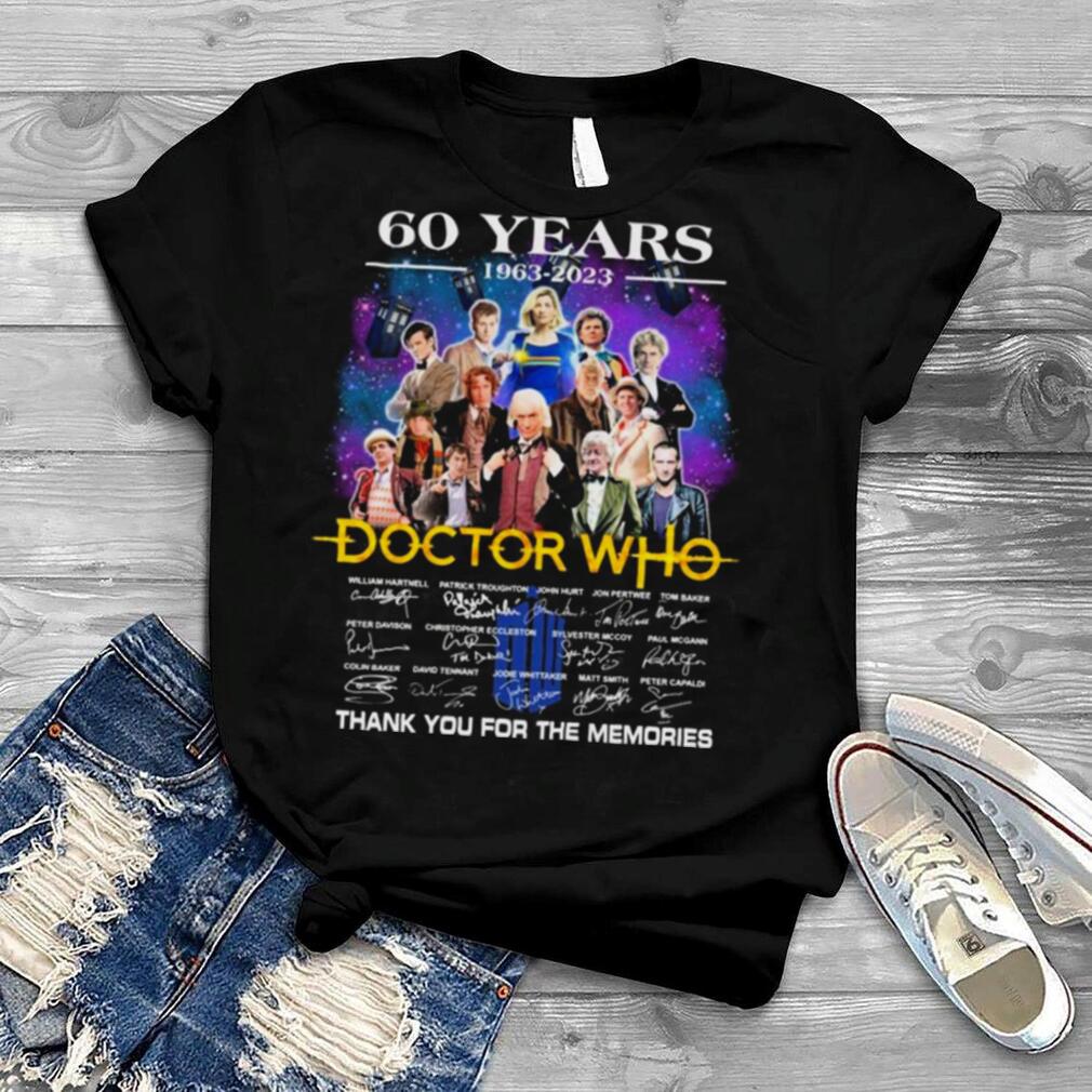 60 Years 1963 2023 Of The Doctor Who Signatures Thank You For The Memories T Shirt