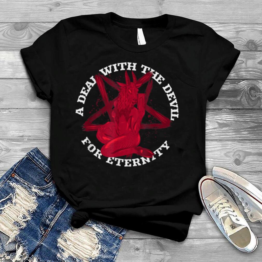 A Deal With The Devil Satan Baphomet Pentagram Death Metal T Shirt