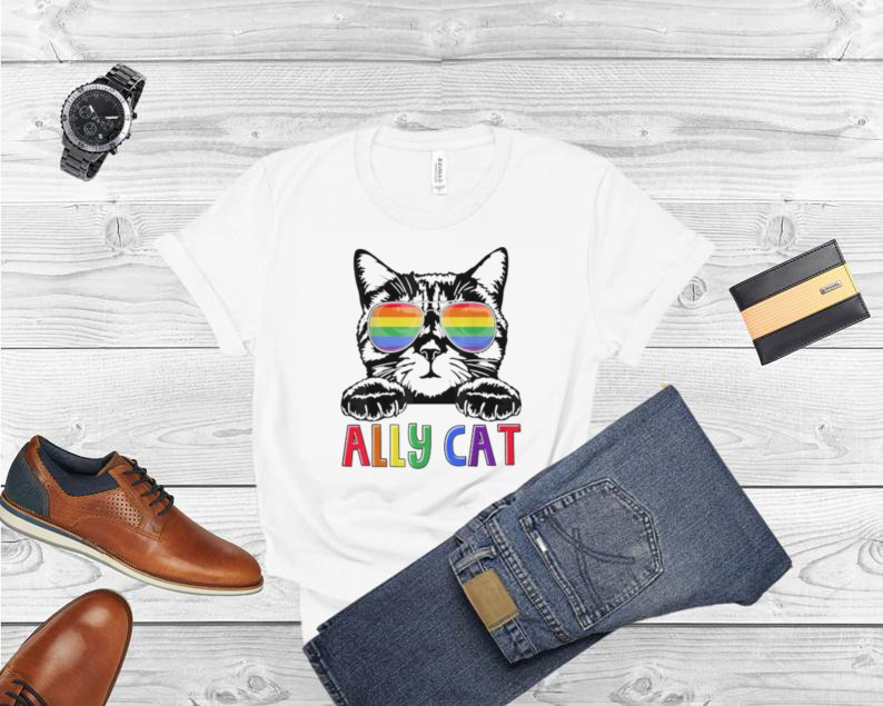 Ally cat rainbow gay pride cute lgbt animal pet lover shirt