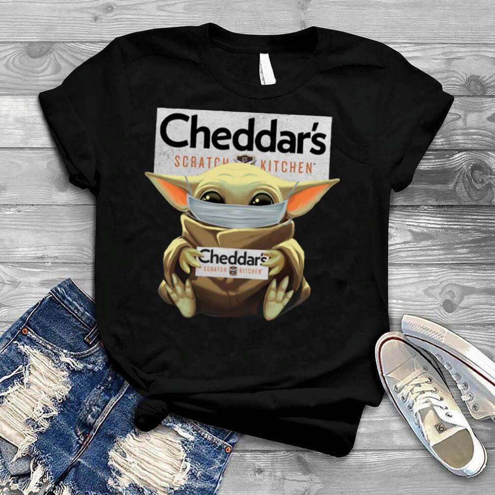 Baby Yoda Mask Hug Cheddar’s Scratch Kitchen T Shirt
