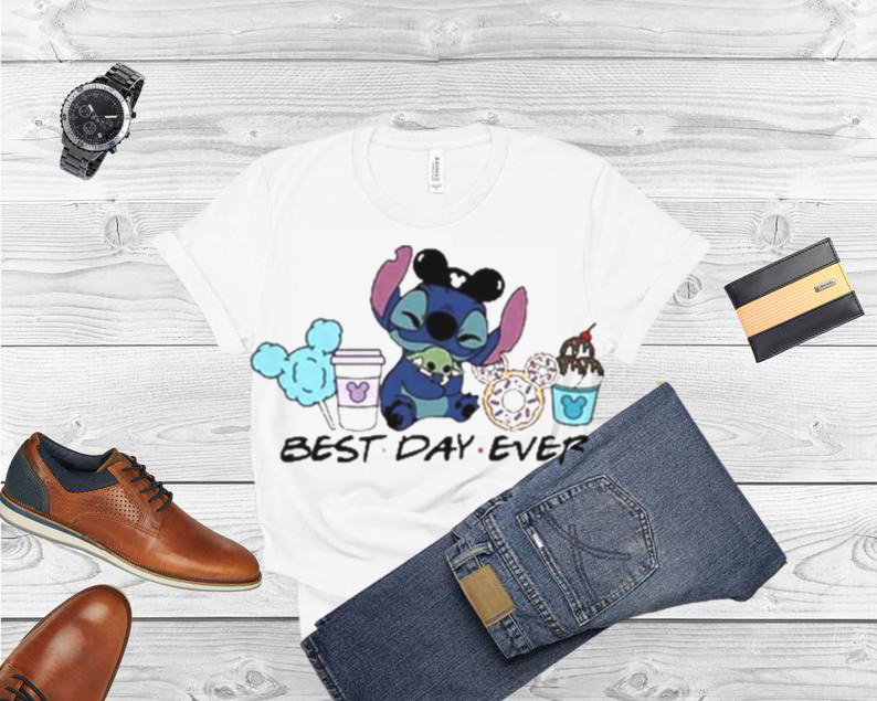 Best Day Ever Stitch And Baby Yoda Snacks Disneyworld Family Disneyland T Shirt