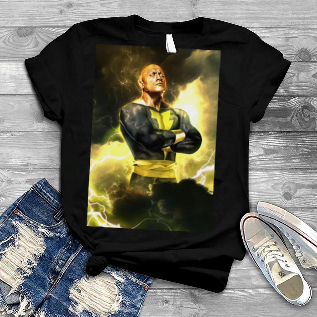Black Adam Comics Super Villain Dwayne Johnson Baddie Lightning T Shirt