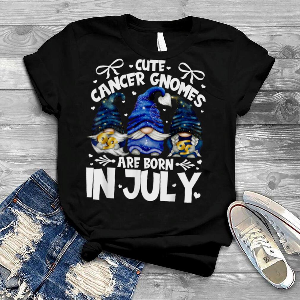 Born In July Zodiac Sign Cancer Mom And Dad Birthday Gnomes T Shirt B0B4JXQ86N