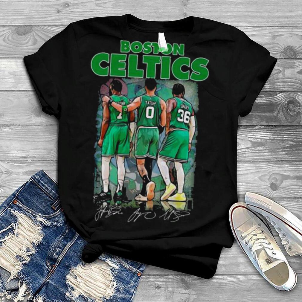 Boston Celtics Brown Tatum Smart signatures shirt