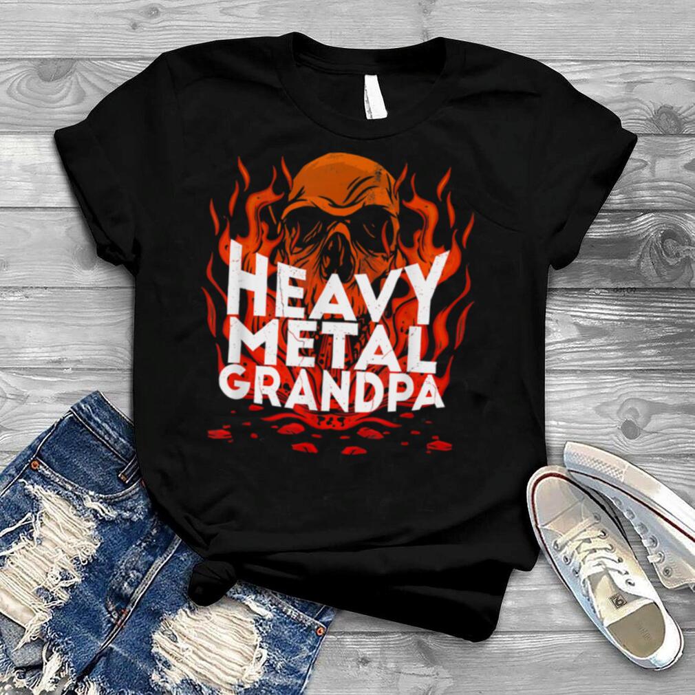 Brutal Heavy Metal Crew Heavy Metal Grandpa Skull On Flames T Shirt