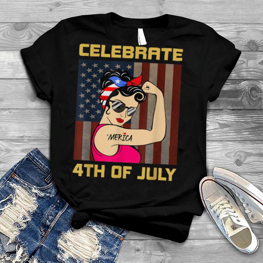 Celebrate 4th Of July Usa Funny Merica American Women girls T Shirt B0B4K19HKH
