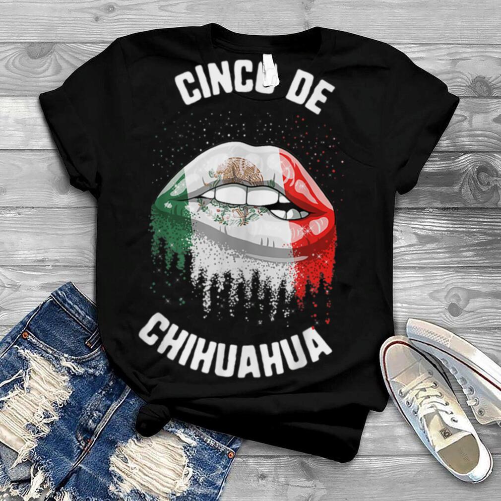 Cinco De Mayo Cinco De Chihuahua Kiss Lips Mexico Flag Taco T Shirt
