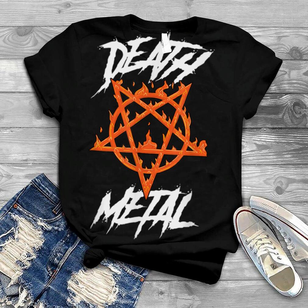 Death Metal Gothic Satan Burning Pentagram T Shirt