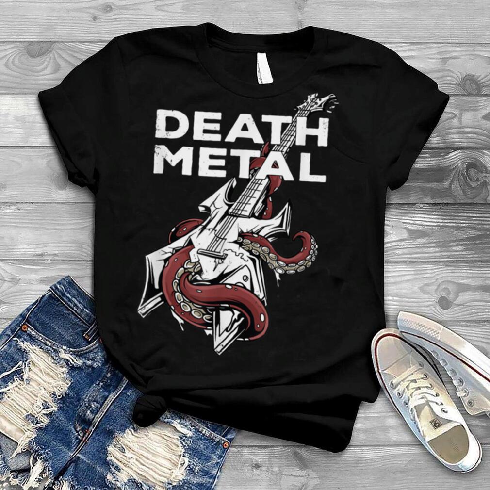 Death Metal Guitar with Octopus I Hard Rock Music Kraken T Shirt