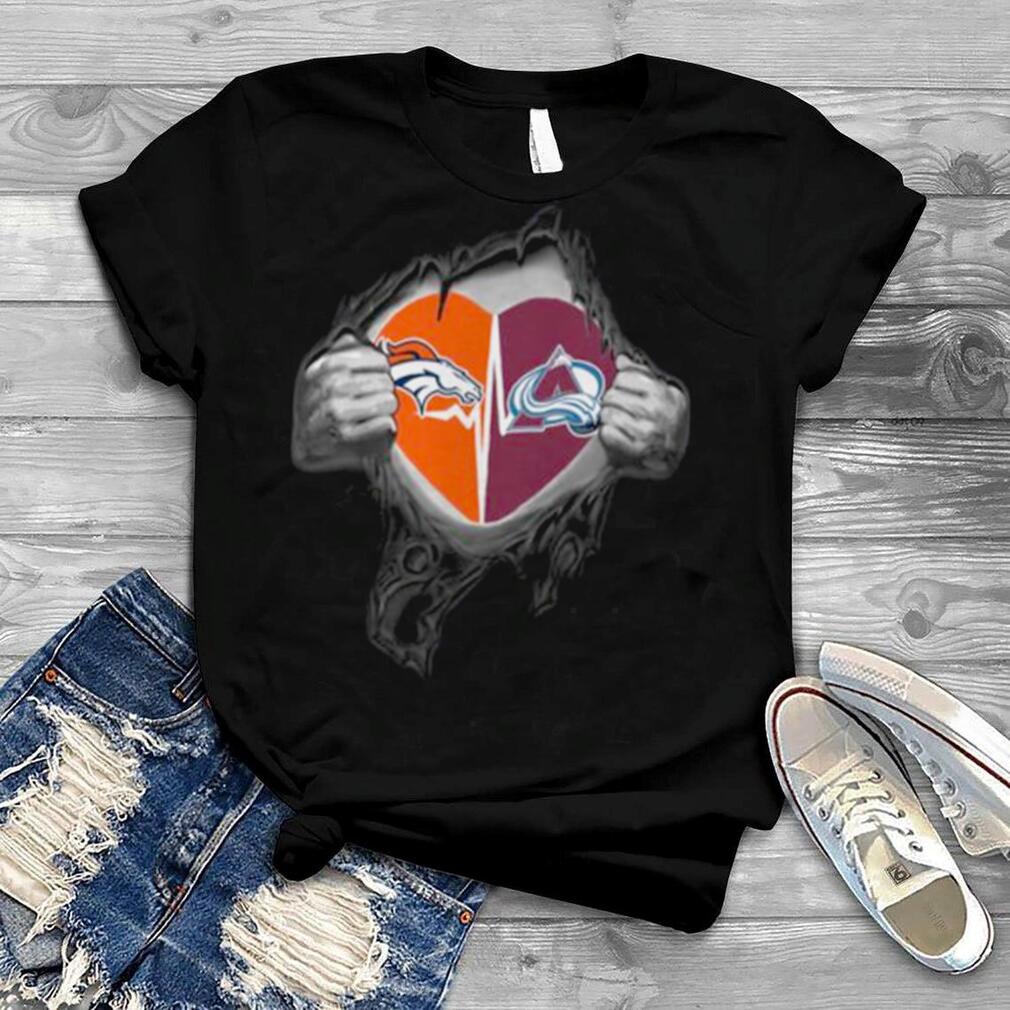 Denver Broncos Colorado Avalanche inside my heart shirt