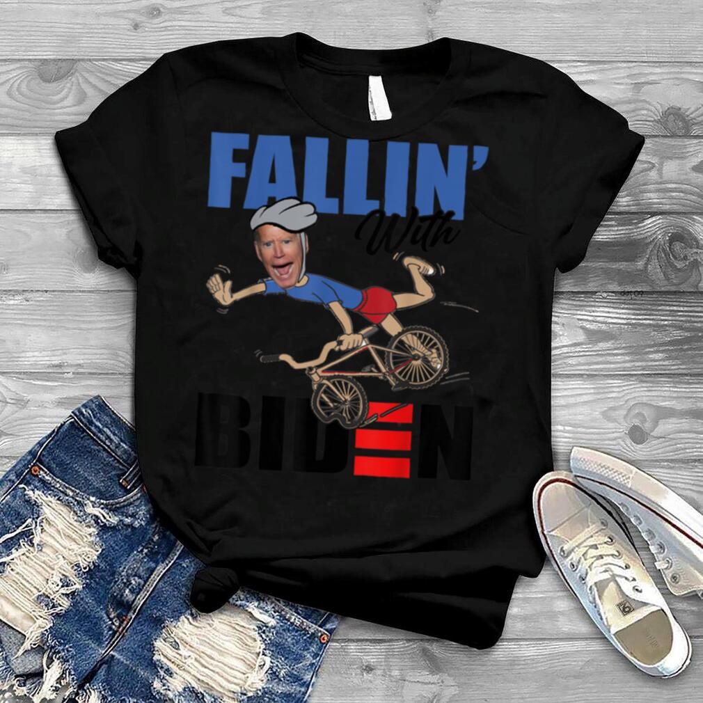 Fallin' with Biden Bike Cycling Funny Biden Falls Off T Shirt B0B4MVTHS7