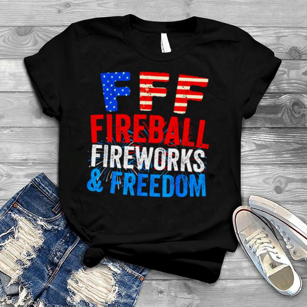 Fireball Fireworks Freedom 4th July American Flag Shirt