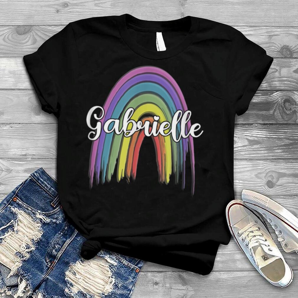 GABRIELLE Womens Rainbow Girls Custom Name T Shirt B0B4JZWSP7