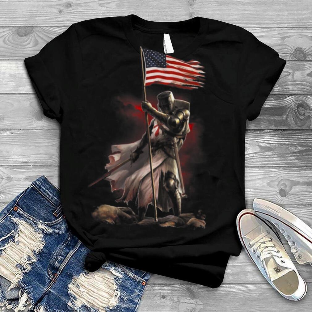 God Jesus Christian American Flag Knight Templar Patriotic T Shirt