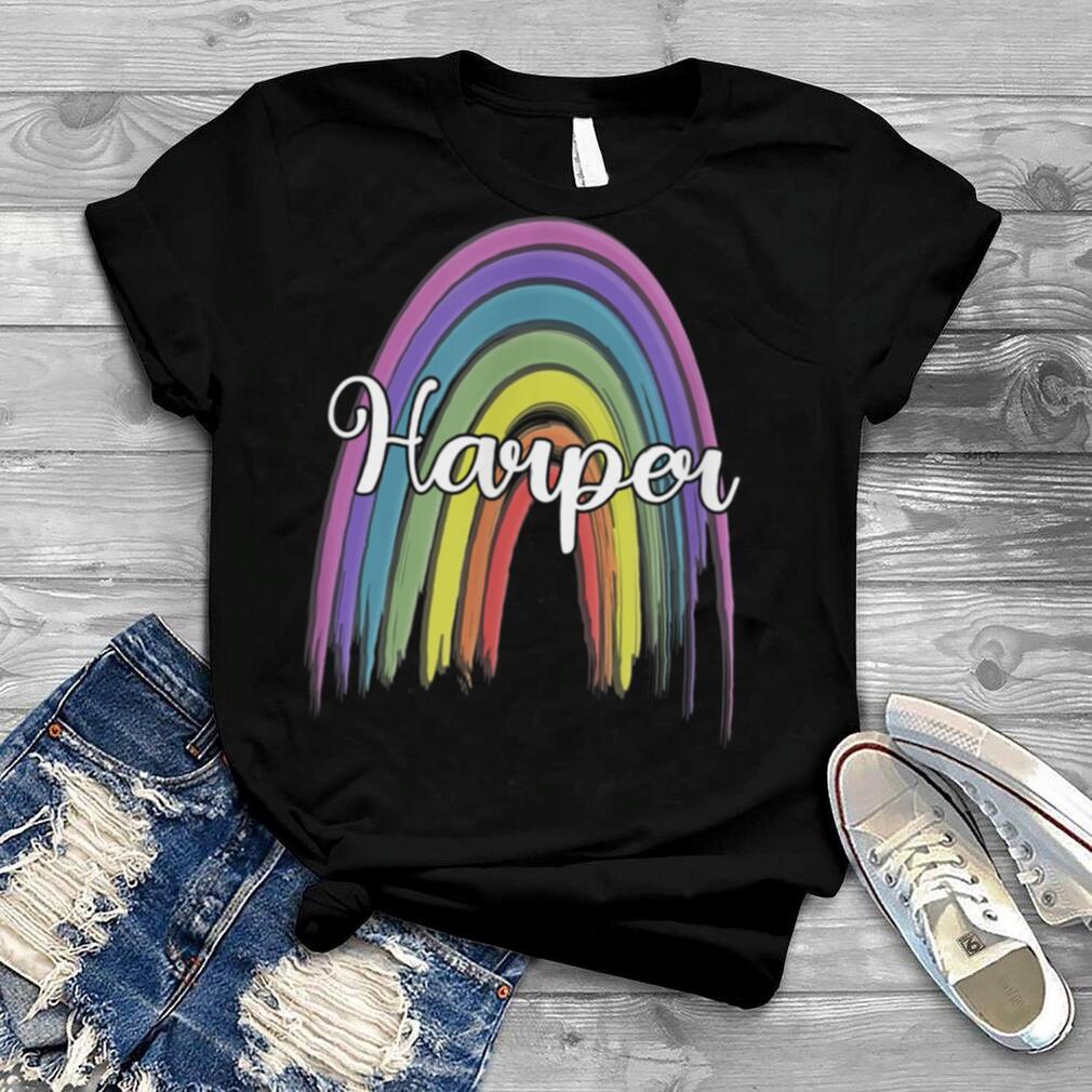 HARPER Womens Rainbow Girls Custom Name T Shirt B0B4K1NNBB