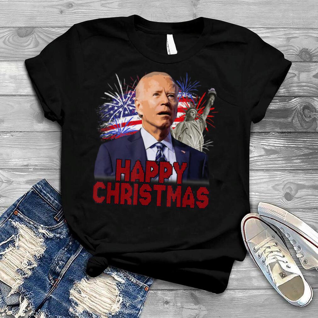 Happy Christmas In July Funny Joe Biden 4th Of July USA Flag T Shirt B0B4N4HWJF