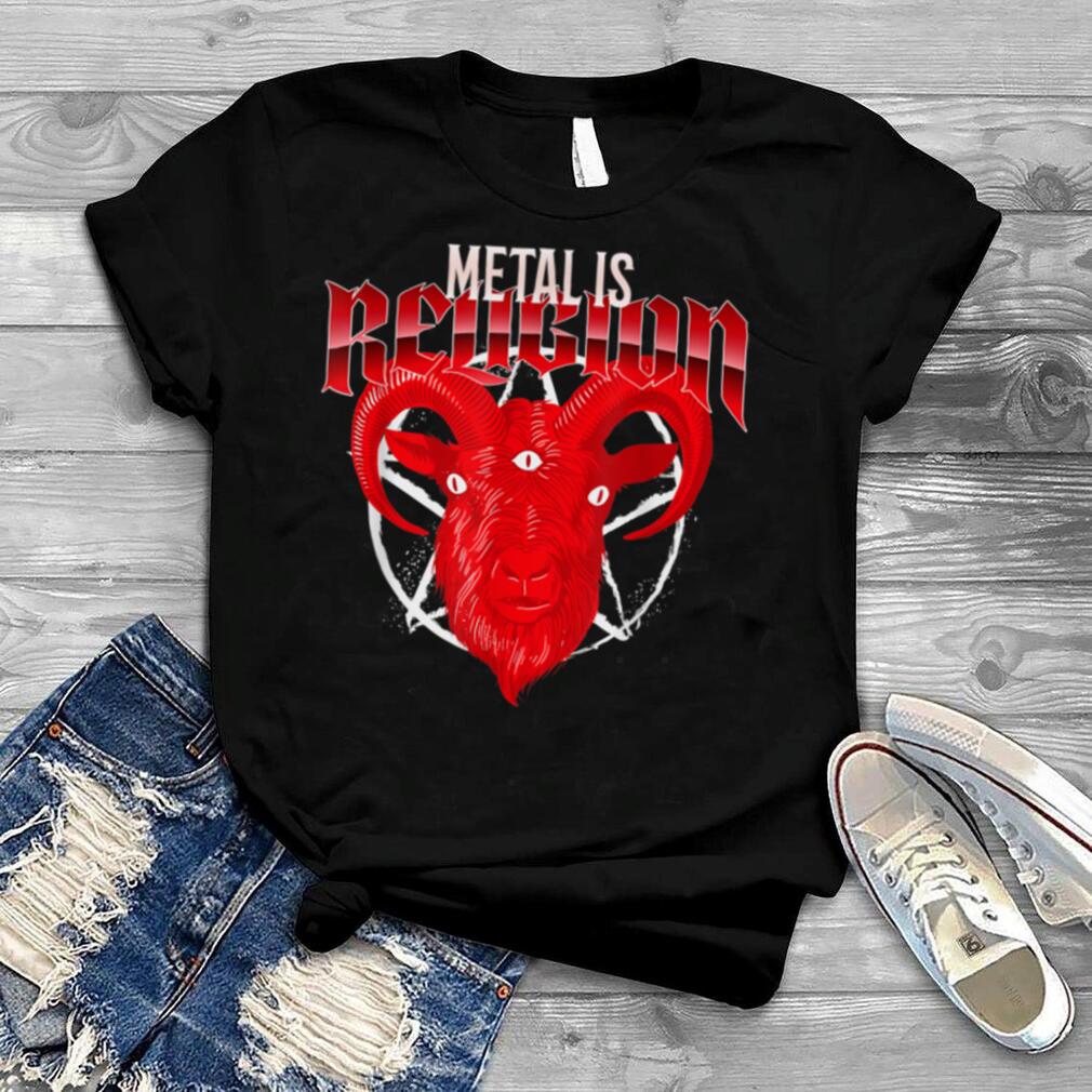 Heavy Metal Baphomet Pentagram Goth Death Metal T Shirt