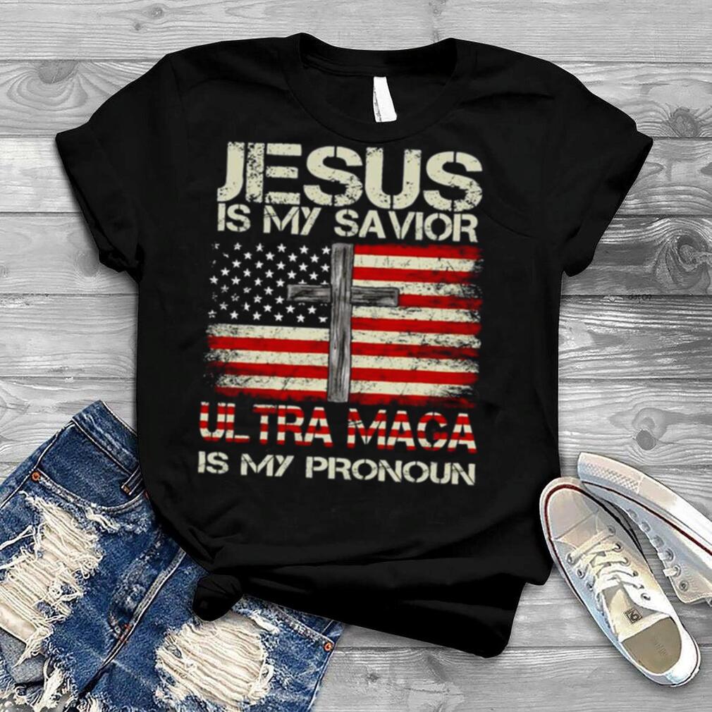 Jesus is my savior Ultra Mage is my pronoun American flag shirt