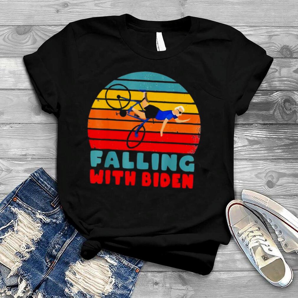 Joe Biden Falling Biker Falling With Biden Retro Vintage Shirt