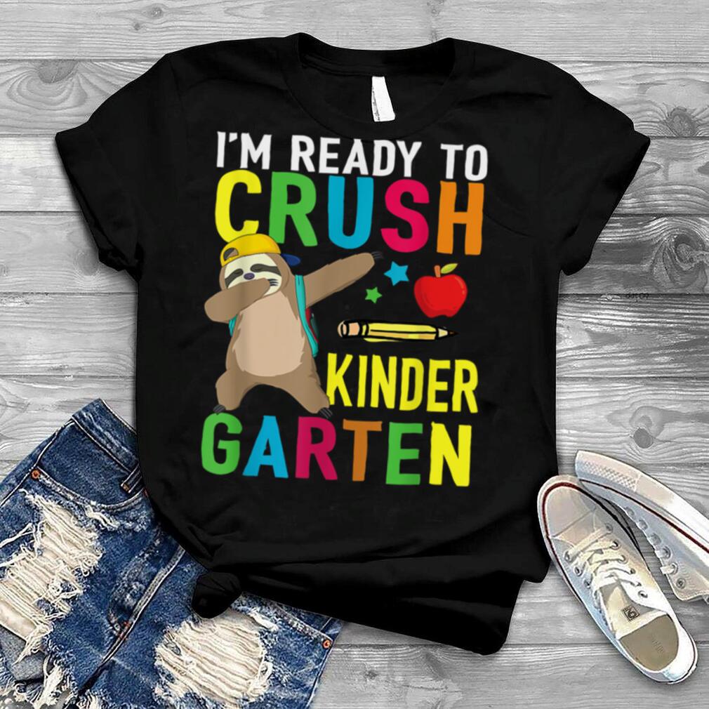 Kindergarten Dabbing Sloth Back To School Kids Girls Boys T Shirt B0B4K1D967