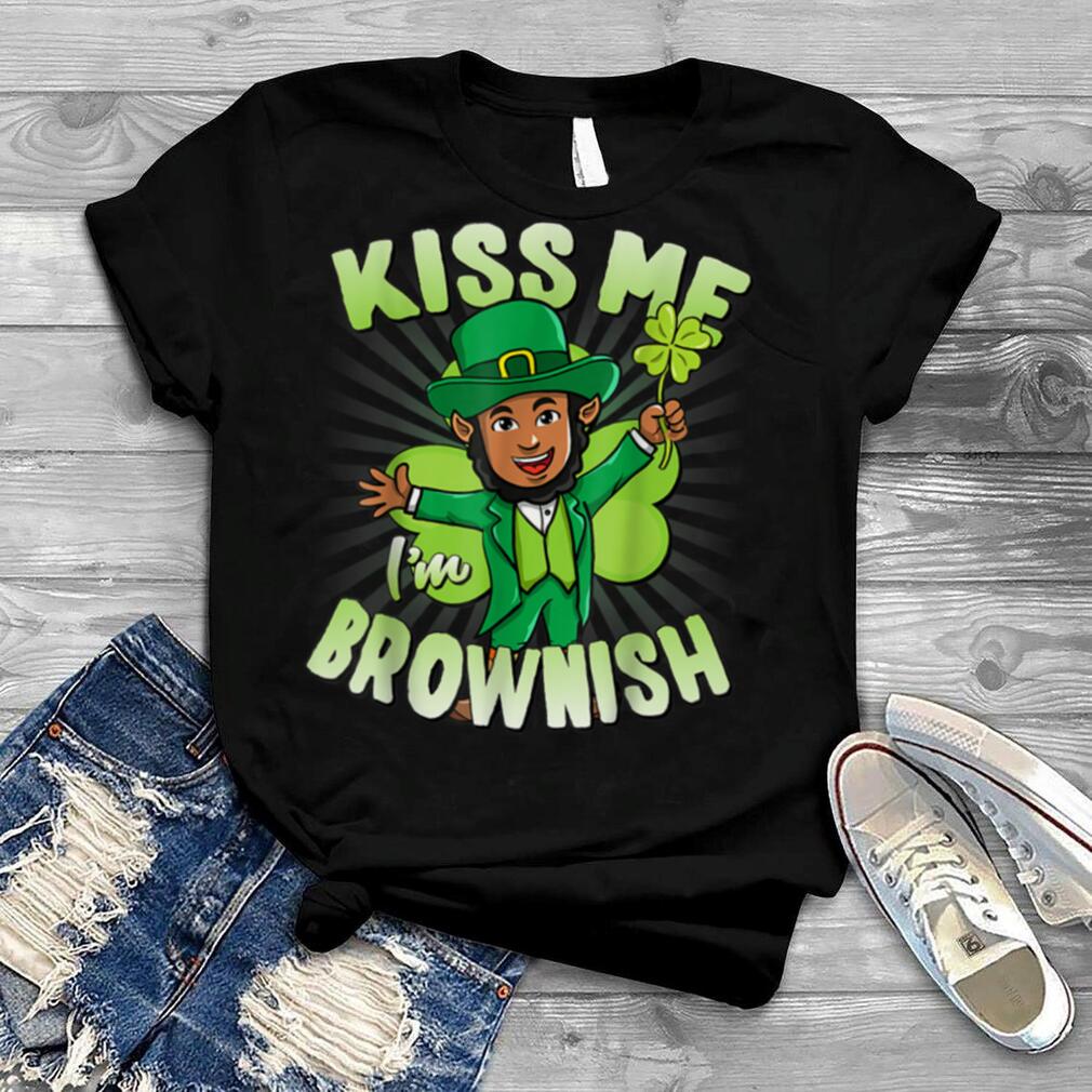 Kiss Me I M Brownish Black Leprechaun St Patricks T Shirt