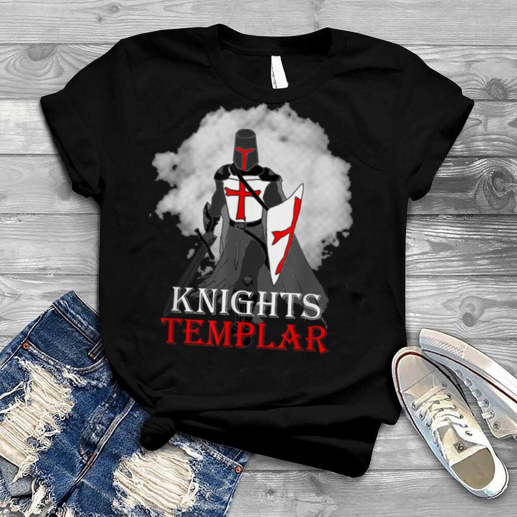 Knights Templar Distressed Cross Deus Vult Crusader Warrior T Shirt