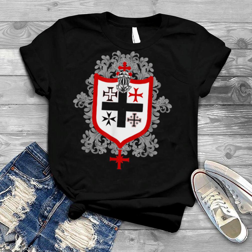 Knights Templar Shield Cross Crusader Medieval Warrior T Shirt