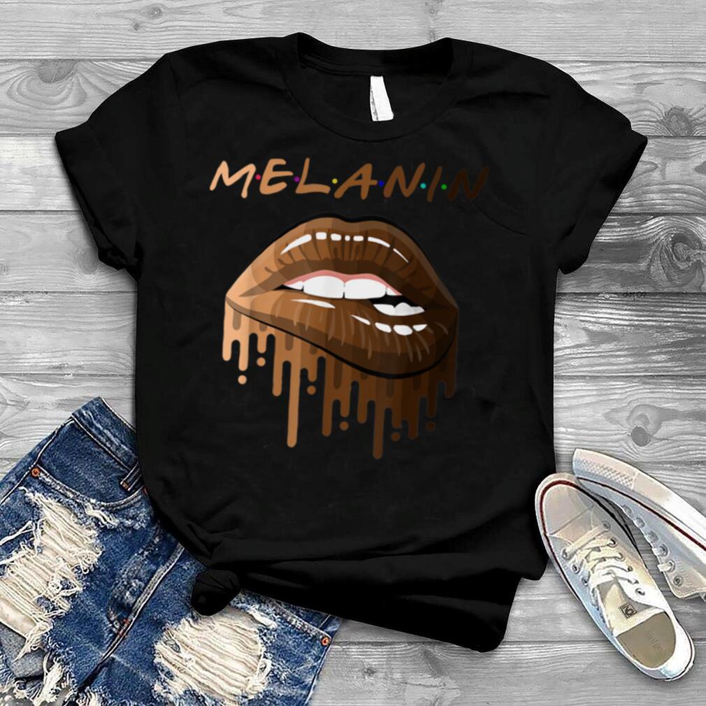 Melanin Lip Kiss BLM BHM Black History Month Afro Pride T Shirt