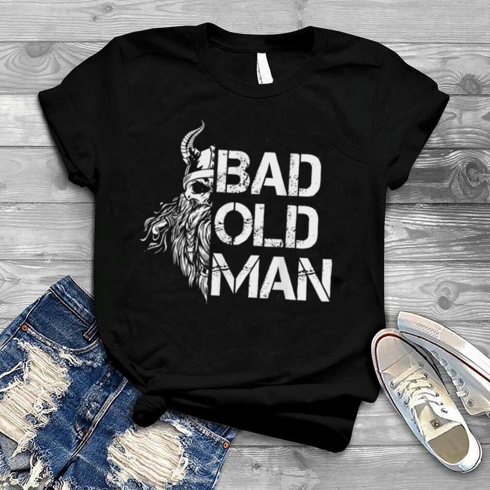 Mens Bad old man design viking norway T Shirt