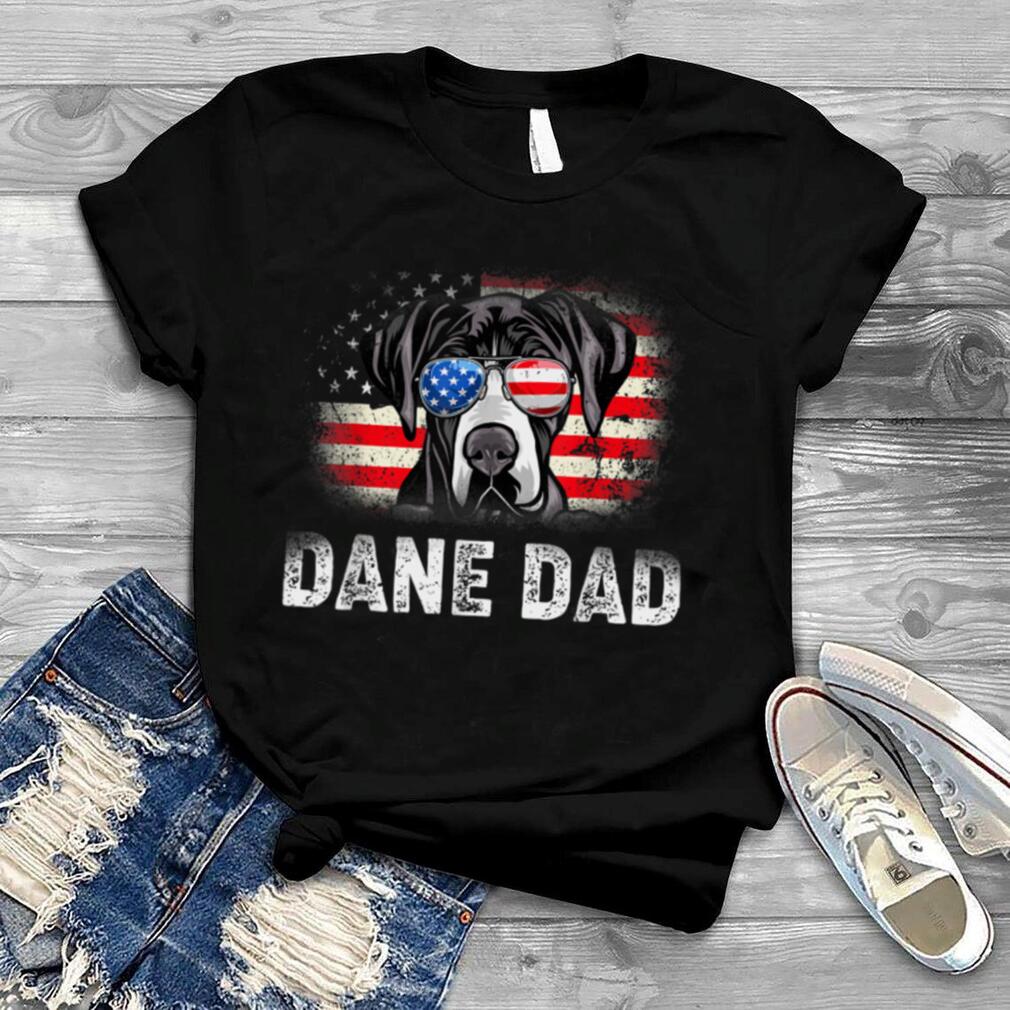 Mens Fun Dane Dad American Flag Father's Day T Shirt B0B4NF8QG7