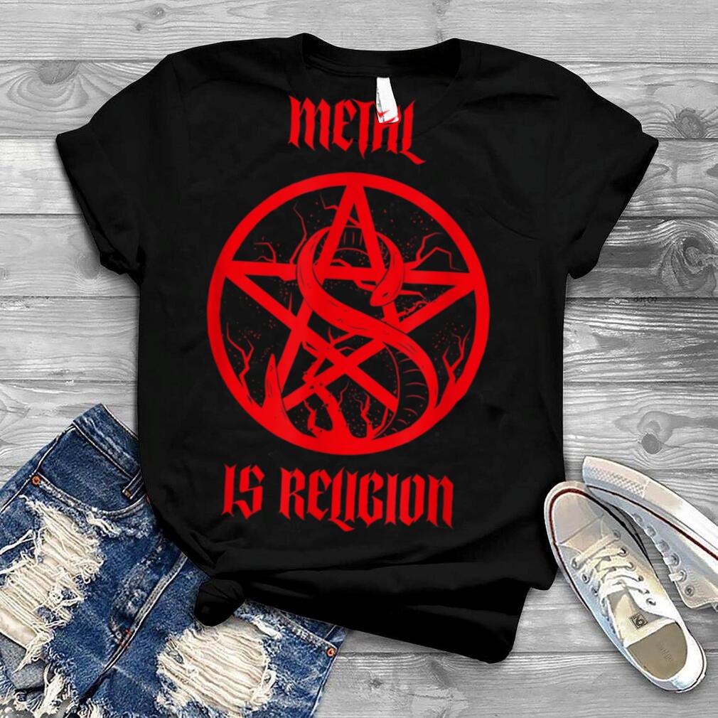 Metal Is Religion Death Metal Pentagram Snake Satan T Shirt
