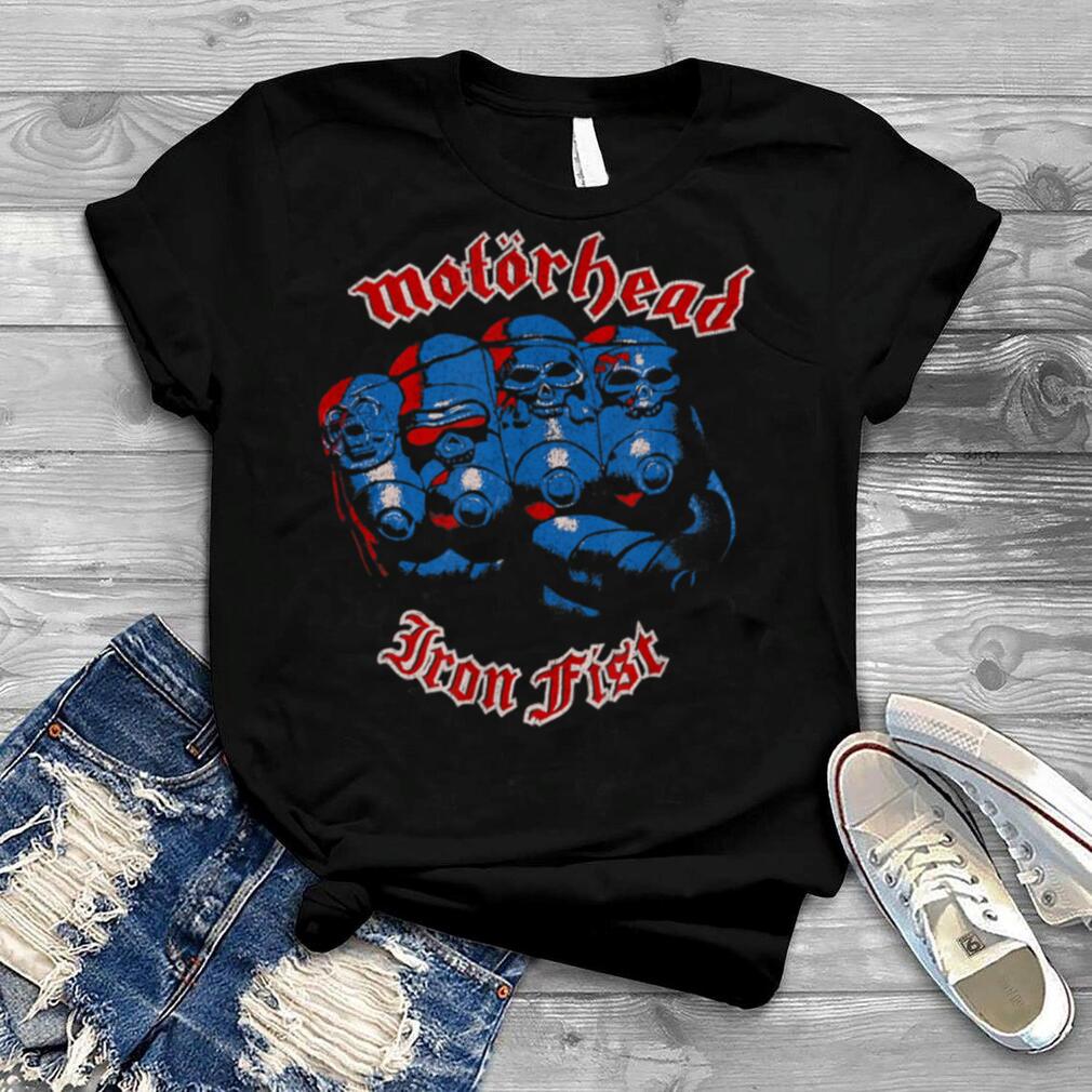 Motörhead – Iron Fist Red Blue Skulls T Shirt